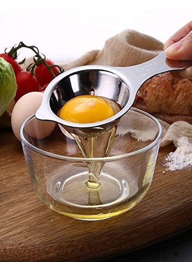 RADHEHUL 1Pcs 304 Stainless Steel Egg Yolk Separator, Egg Divider Dishwasher Safe, Professional Tool for Baking Cake, Egg Custards, Mayonnaise and More (1 PCS, Silver) - Image 5